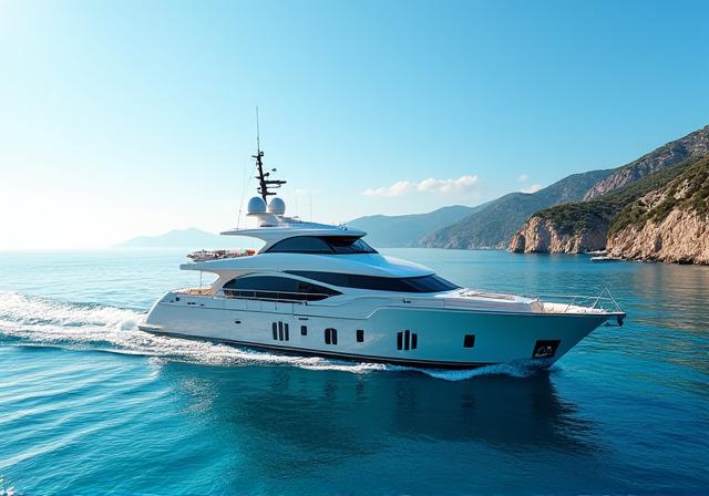 Yate de lujo en el Mediterráneo